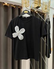 gül detaylı t-shirt siyah