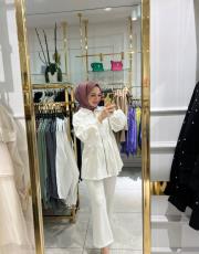 scuba taşlı takım beyaz 3