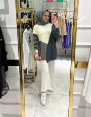 sahra kot detaylı sweat füme