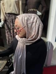 coach yerli yün ipek şal pembe