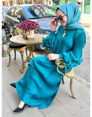 hüma elbise turkuaz 2