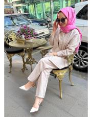 tezza kemer detaylı takım vizon 2