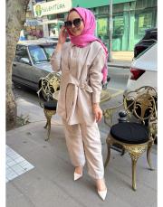 tezza kemer detaylı takım vizon 3