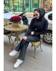 sasha düğmeli hırka siyah 2