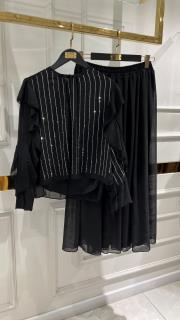 zeins etekli takım siyah