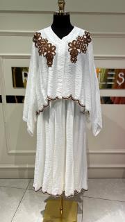 etnik etekli takım beyaz